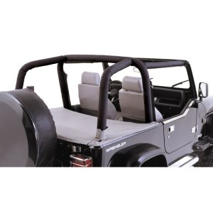 Jeep Wrangler Roll Bar Cover Kit - Rugged Ridge - Black Denim - `97-`02